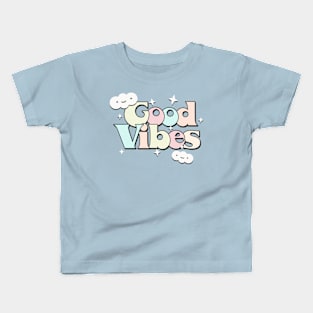 Good Vibes /// Original Retro Style Typography Design Kids T-Shirt